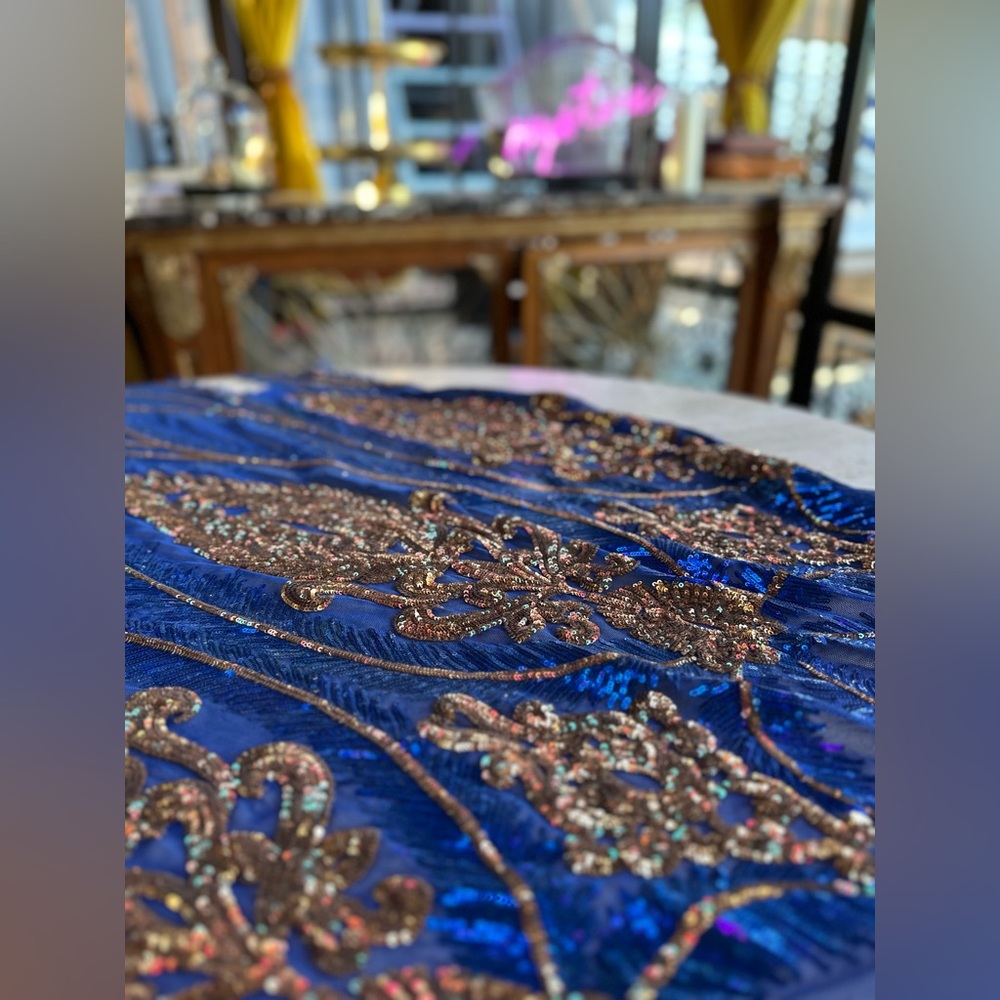 Blue Lotus Sequin Cape * Custom Design * Luxury Boutique
